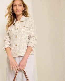 Tommy Bahama Two Palms Geo Gem Linen Jacket-Women Jackets