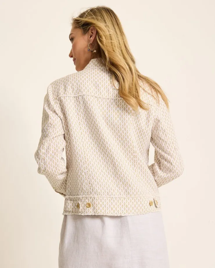 Tommy Bahama Two Palms Geo Gem Linen Jacket-Women Jackets