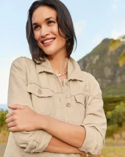 Tommy Bahama Two Palms Linen Raw-Edge Jacket-Women Jackets