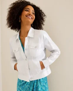 Tommy Bahama Two Palms Shimmer Linen Jacket-Women Jackets
