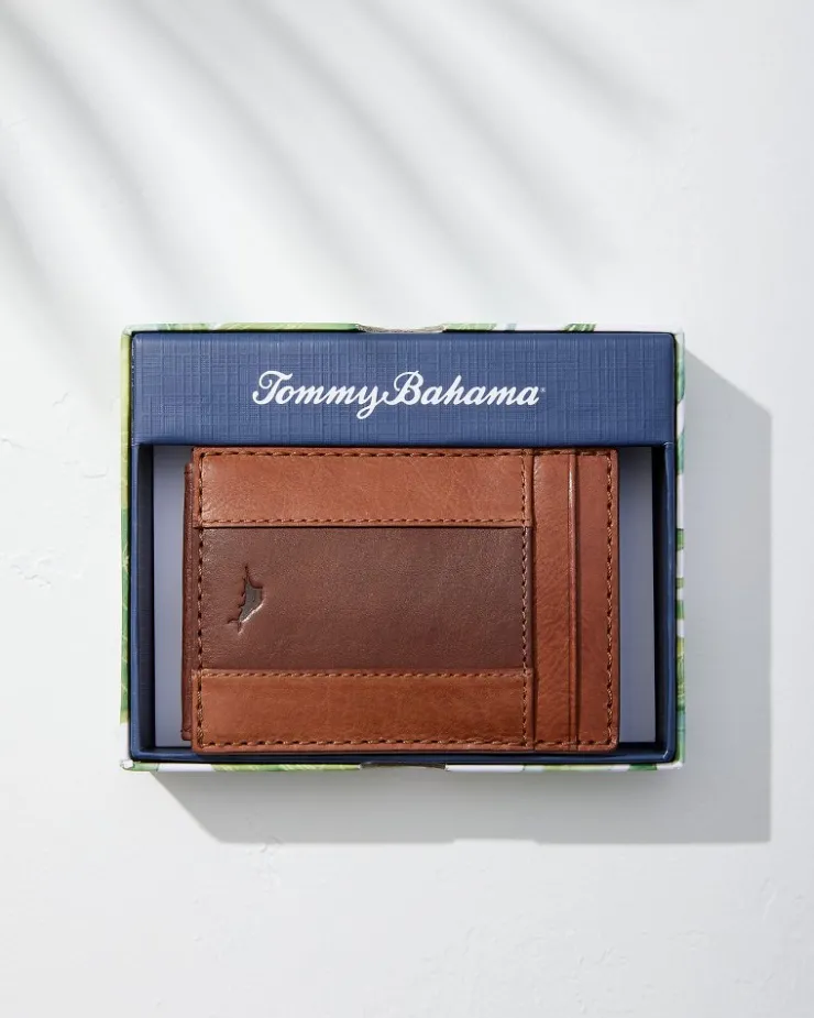 Tommy Bahama Two-Tone Magnetic Card Holder- Wallets & Tech Accessories