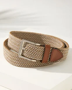 Tommy Bahama Two-Tone Stretch Webbed Belt- Belts