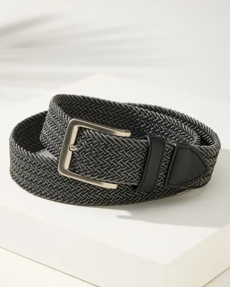 Tommy Bahama Two-Tone Stretch Webbed Belt- Belts