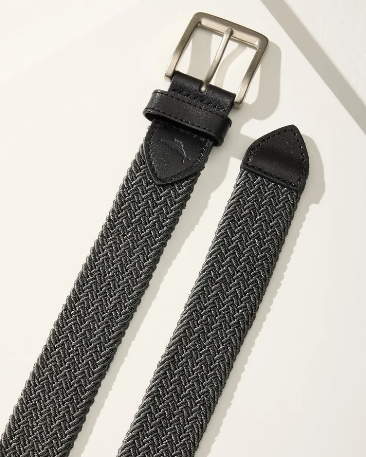 Tommy Bahama Two-Tone Stretch Webbed Belt- Belts