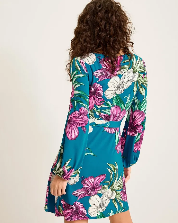 Tommy Bahama Villa Garden Long-Sleeve Short Dress-Women Dresses