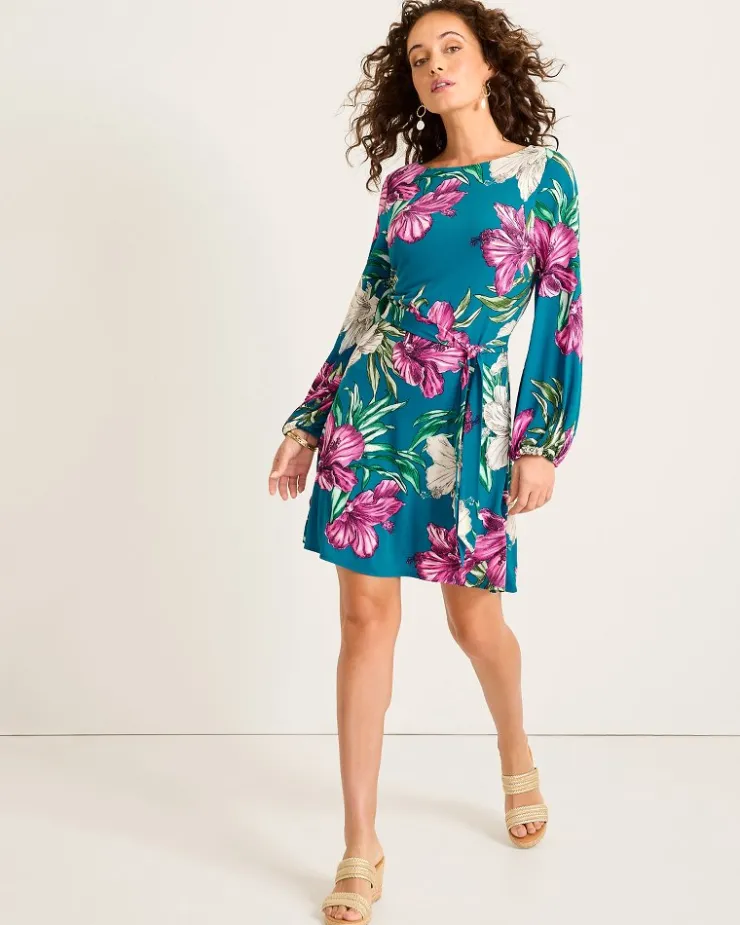 Tommy Bahama Villa Garden Long-Sleeve Short Dress-Women Dresses