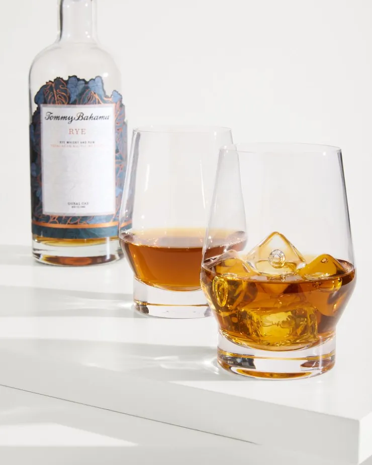 Tommy Bahama Viski® Heavy Base Crystal Whiskey Glasses - Set of 2- Drinkware & Bar