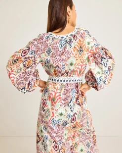 Tommy Bahama Vista Cove Long-Sleeve Midi Dress-Women Dresses