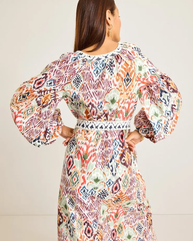 Tommy Bahama Vista Cove Long-Sleeve Midi Dress-Women Dresses