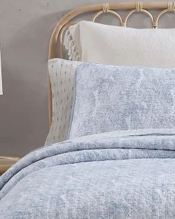 Tommy Bahama Water Leaves 2-Piece Twin Quilt Set- Quilts & Blankets