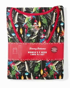 Tommy Bahama Women's Holiday Parrot V-Neck & Pants Family Pajama Set-Women Sleepwear