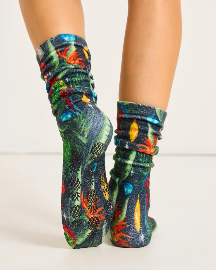 Tommy Bahama Women's Island Soft® Holiday Parrot Socks-Women Sleepwear