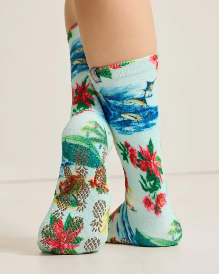 Tommy Bahama Women's Island Soft® Holiday Santa Socks-Women Sleepwear